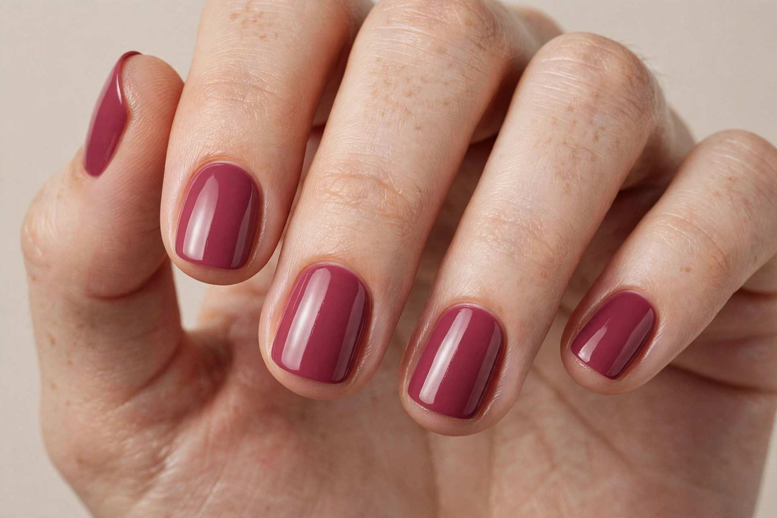 Berry Short nail design