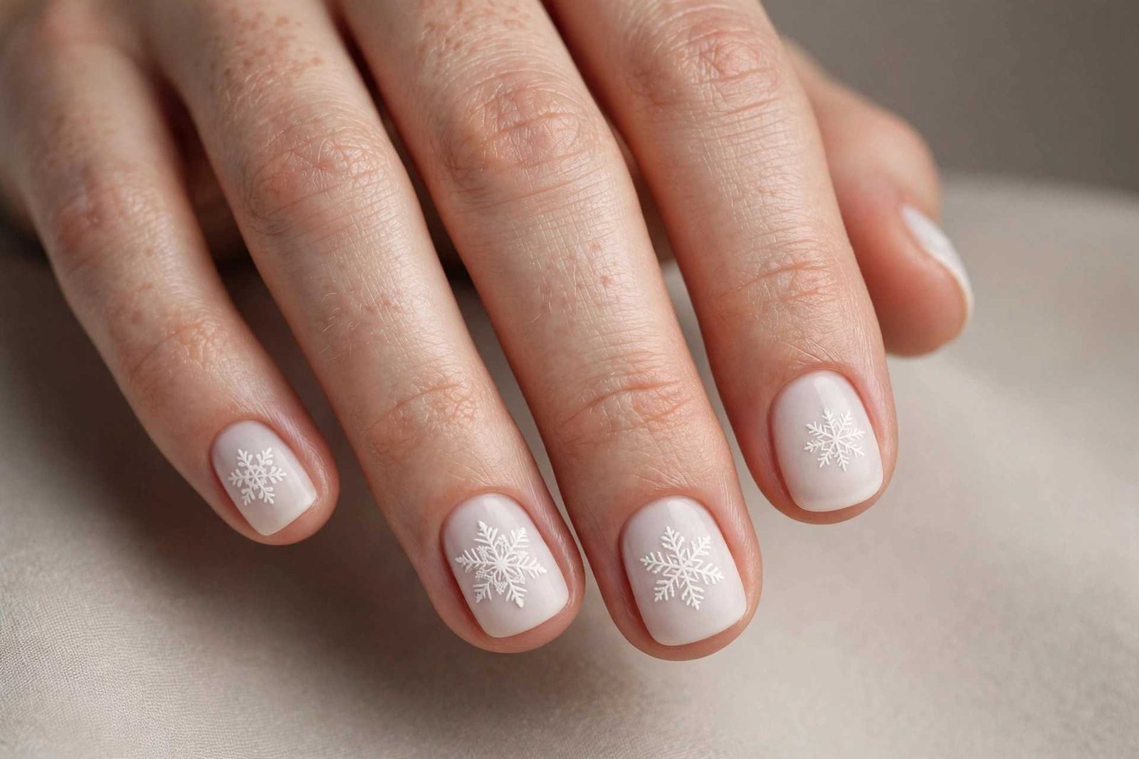 Snowflake Short nail design