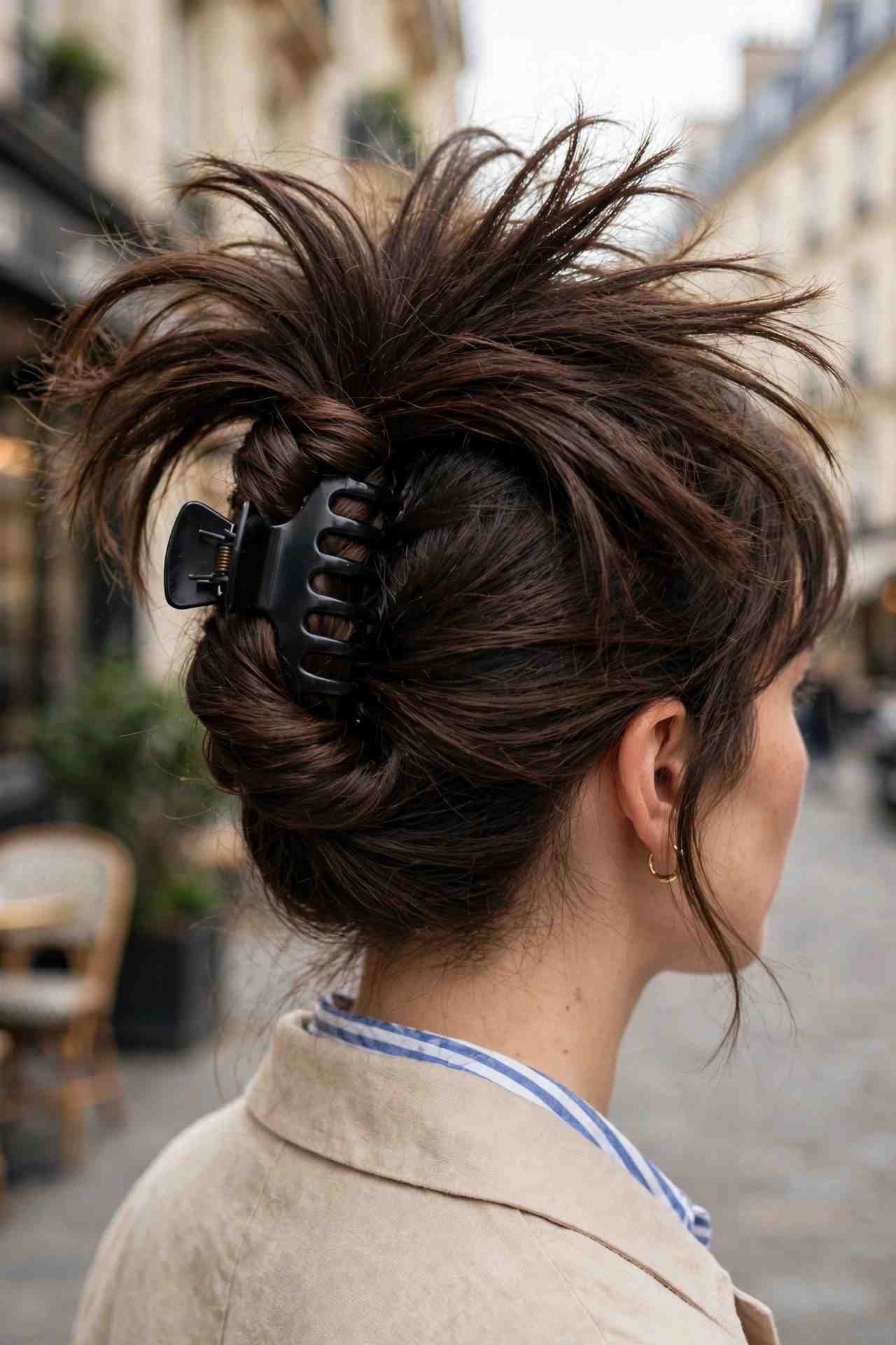 Claw clip twist hairstyle
