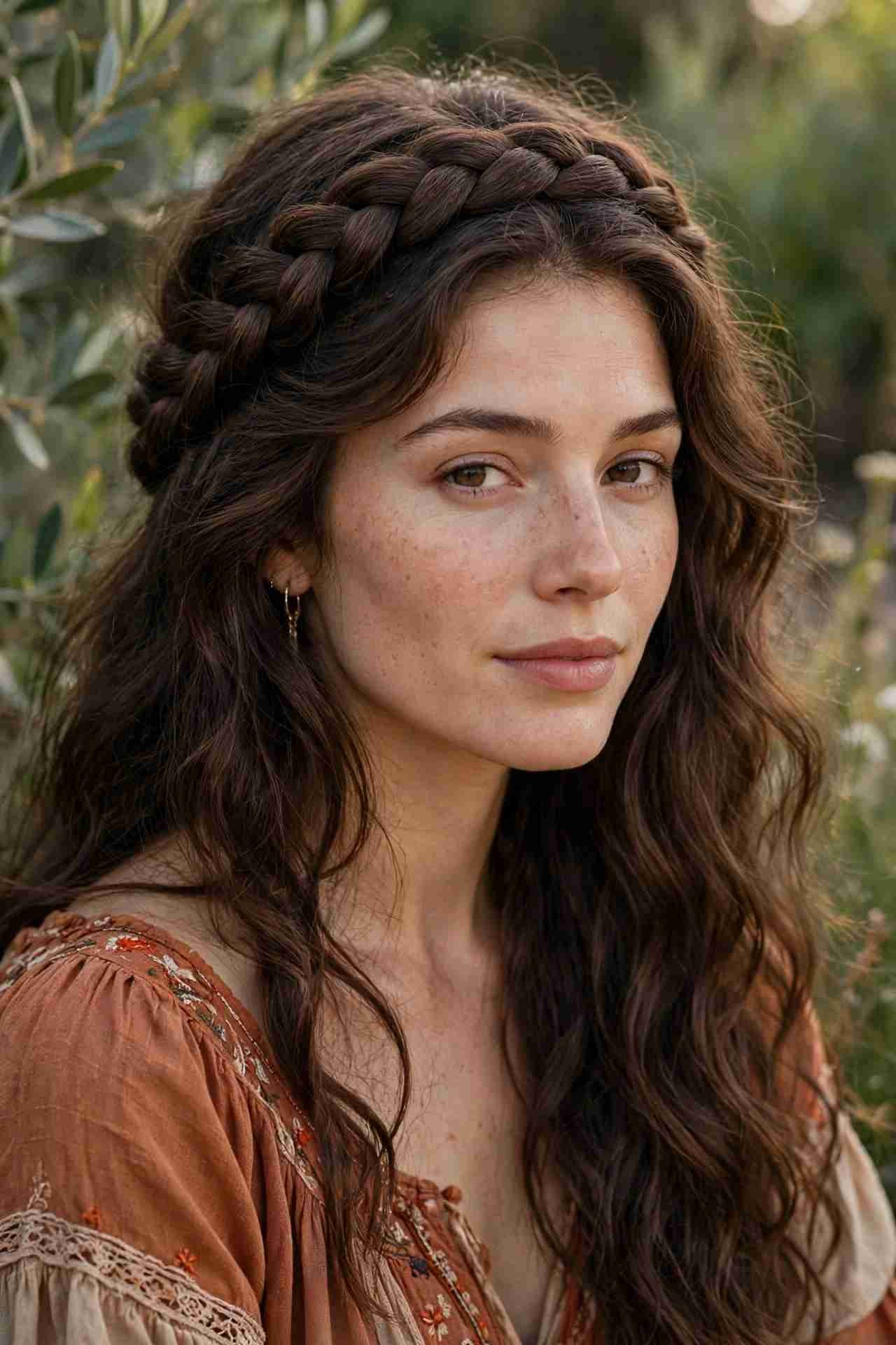 Braided headband hairstyle