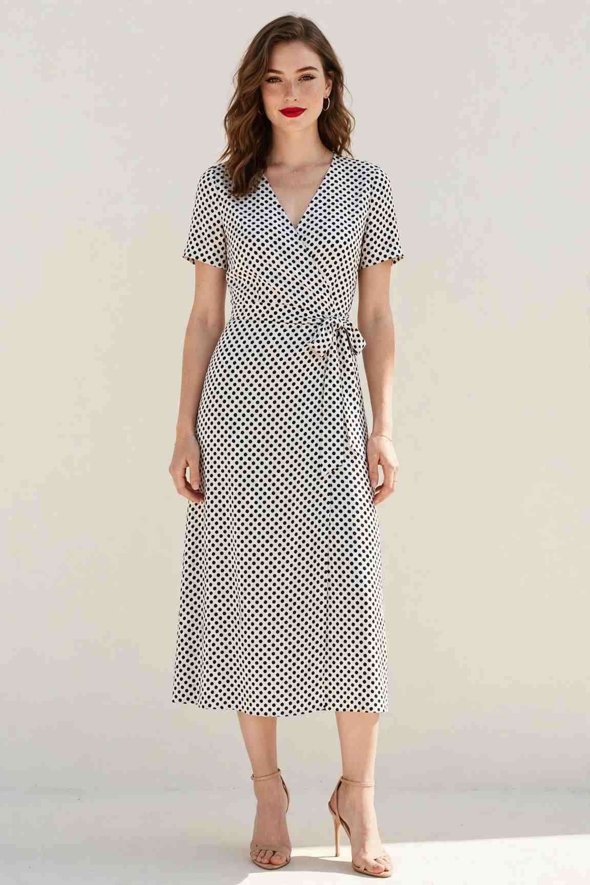 Polka dot midi dress