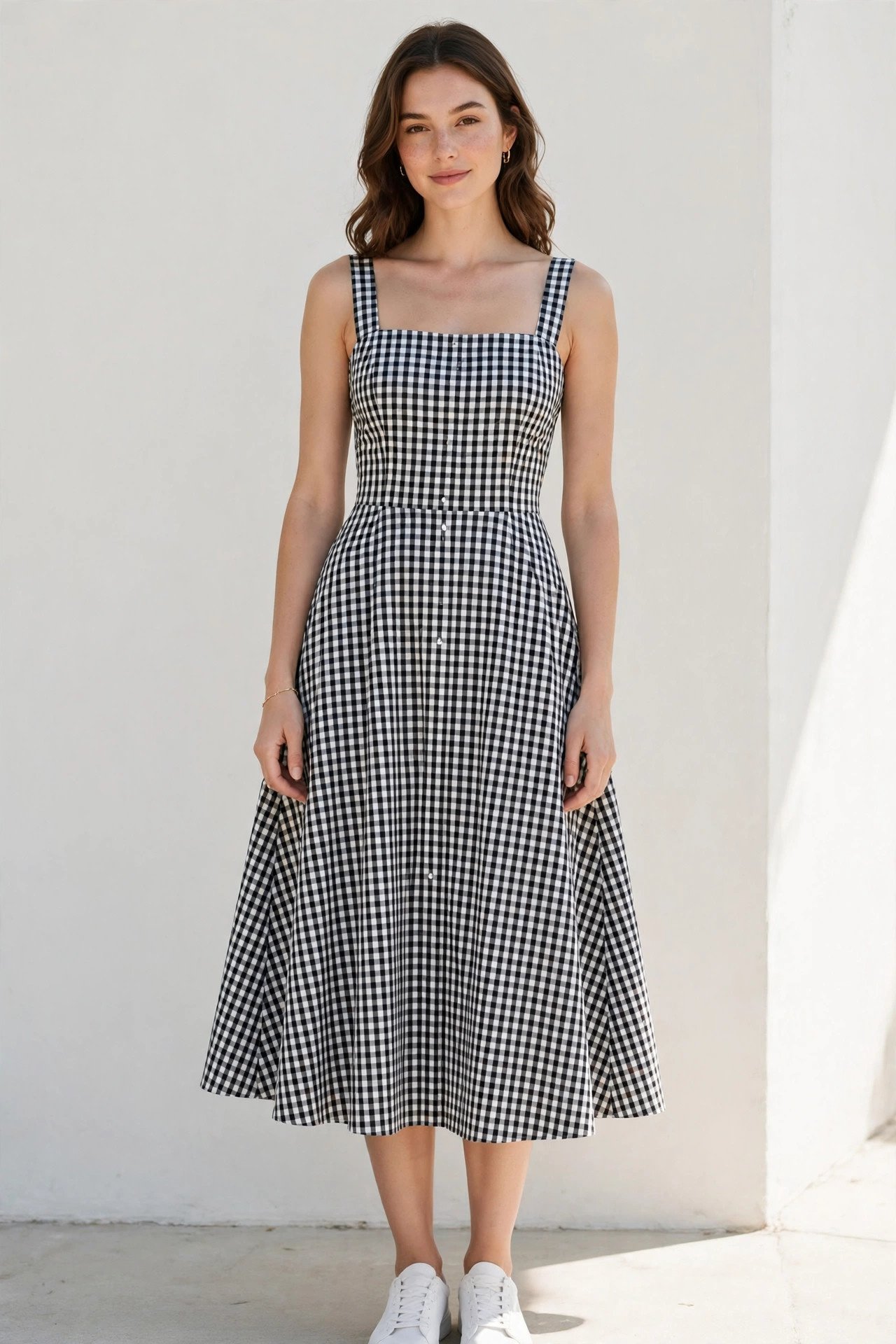 Black and white gingham dress