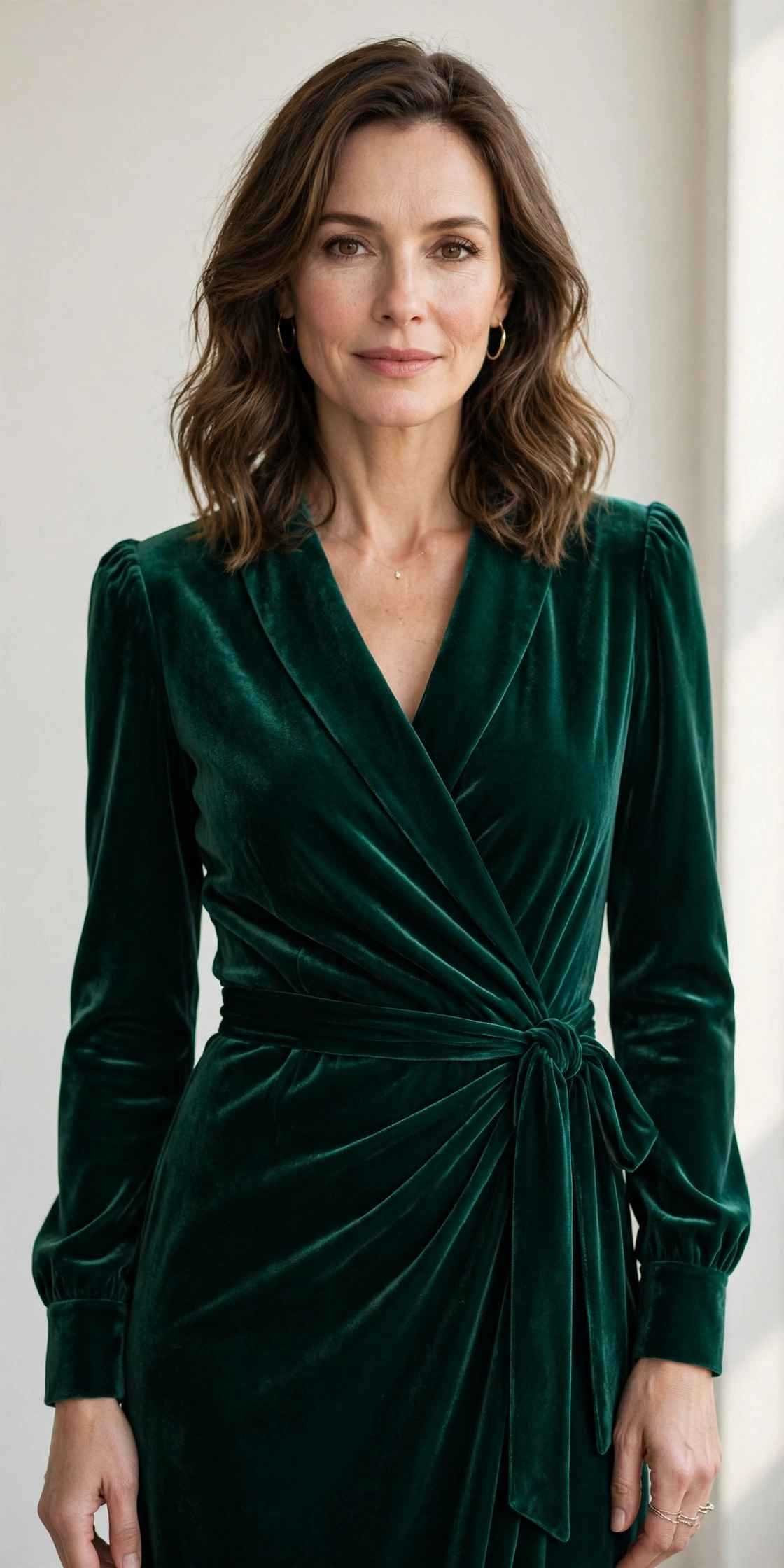 Emerald green wrap dress