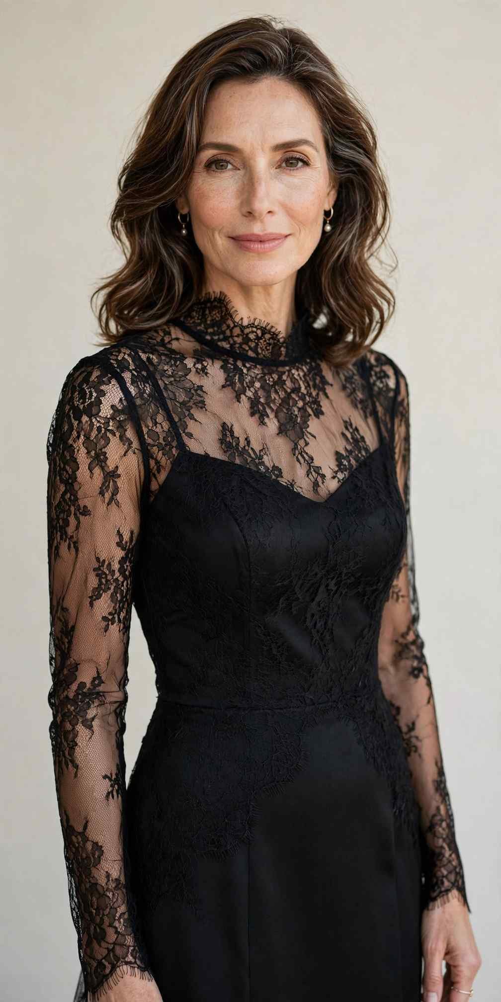 Black lace overlay dress