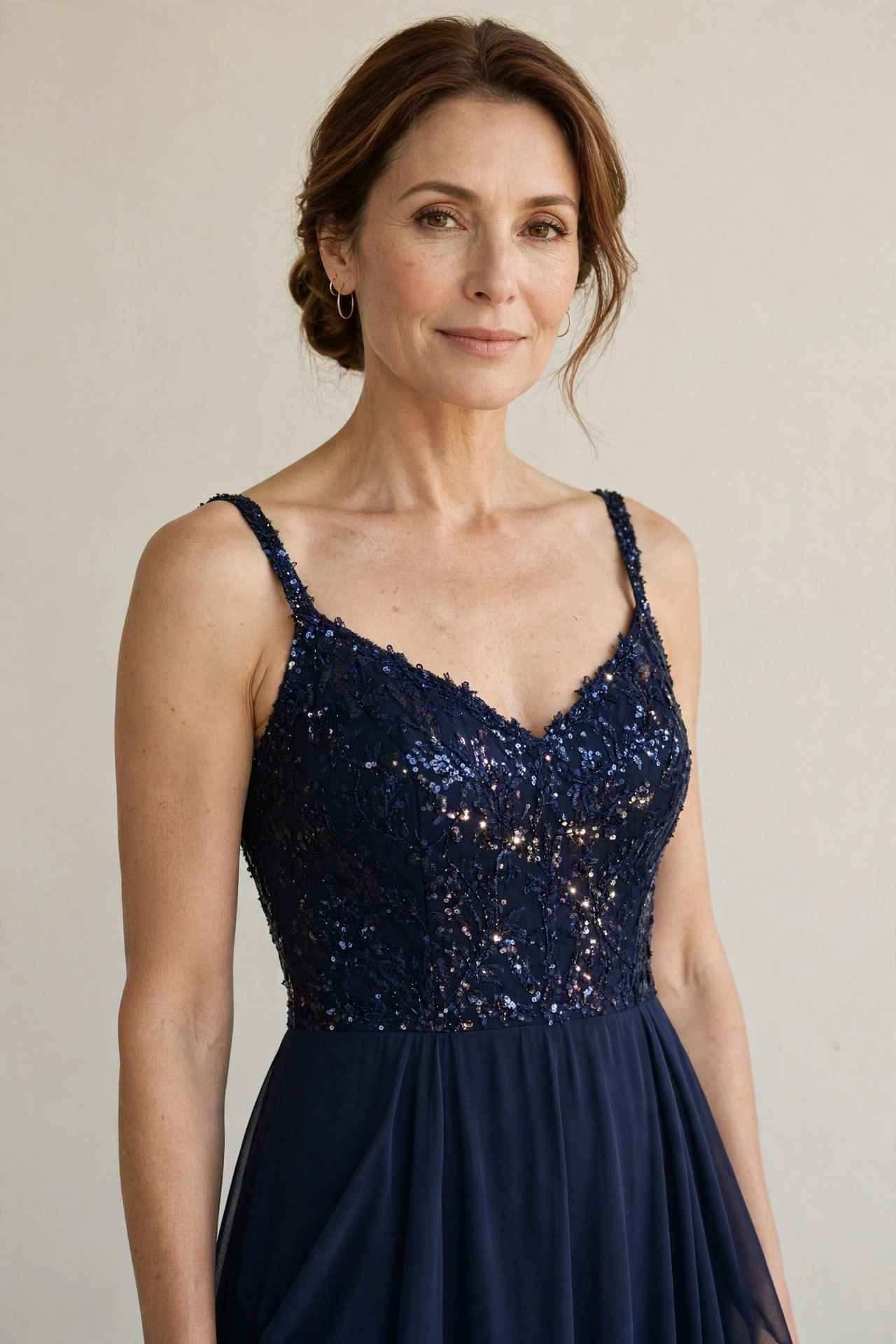 Navy dress with sequined bodice