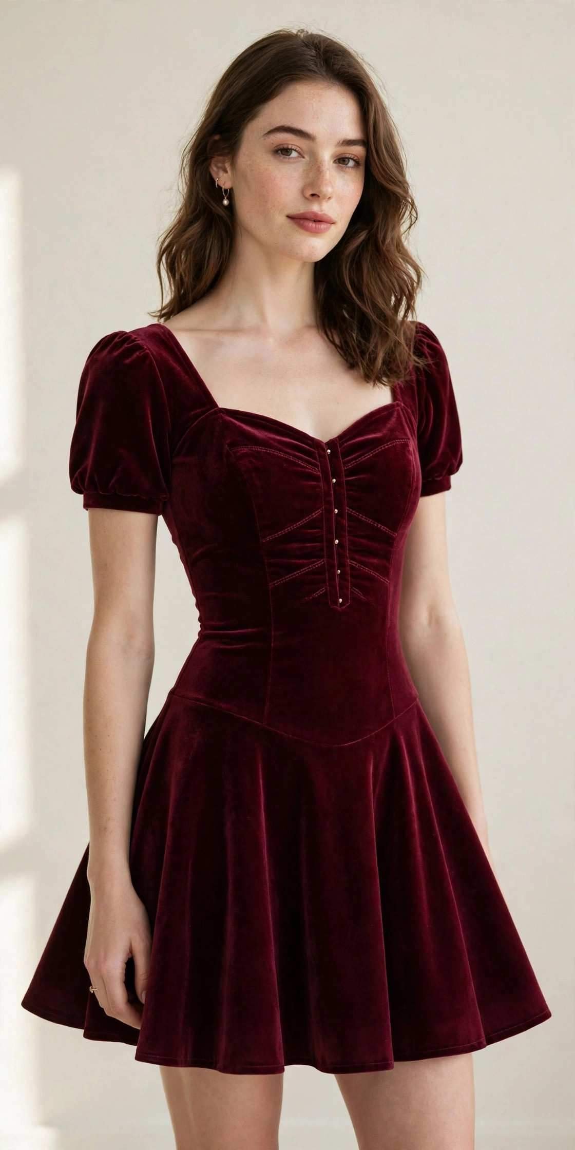 Burgundy skater dress