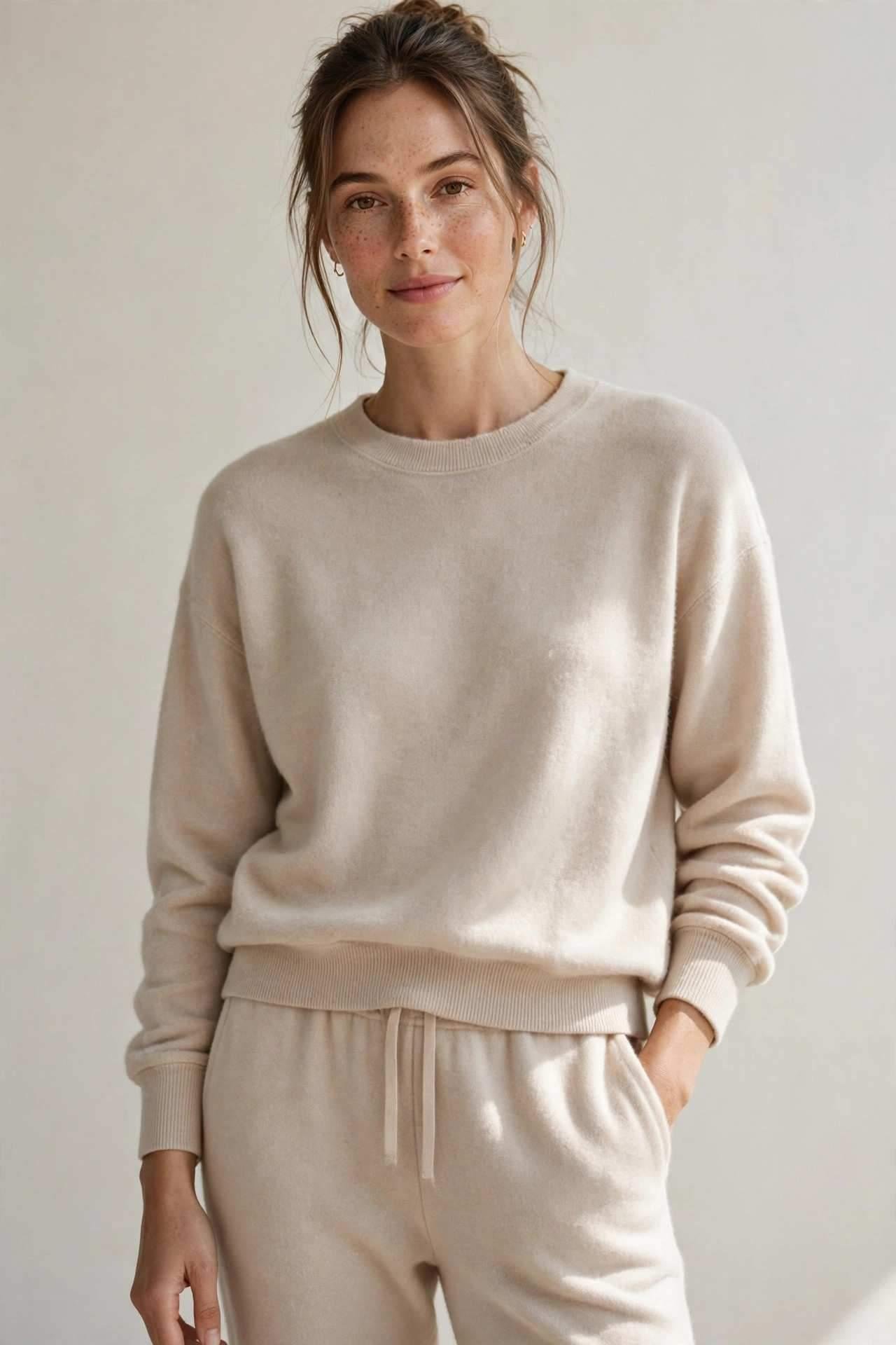 Cashmere jogger set for travel