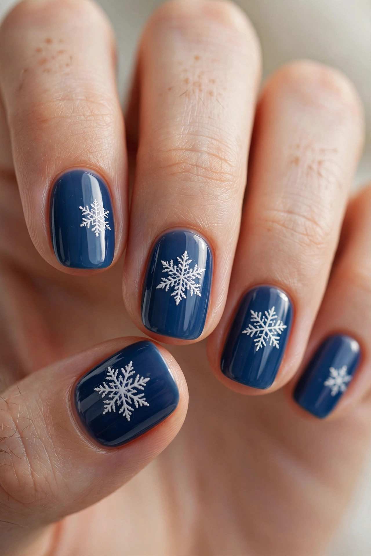 Snowflake decal nail stickers on winter nails