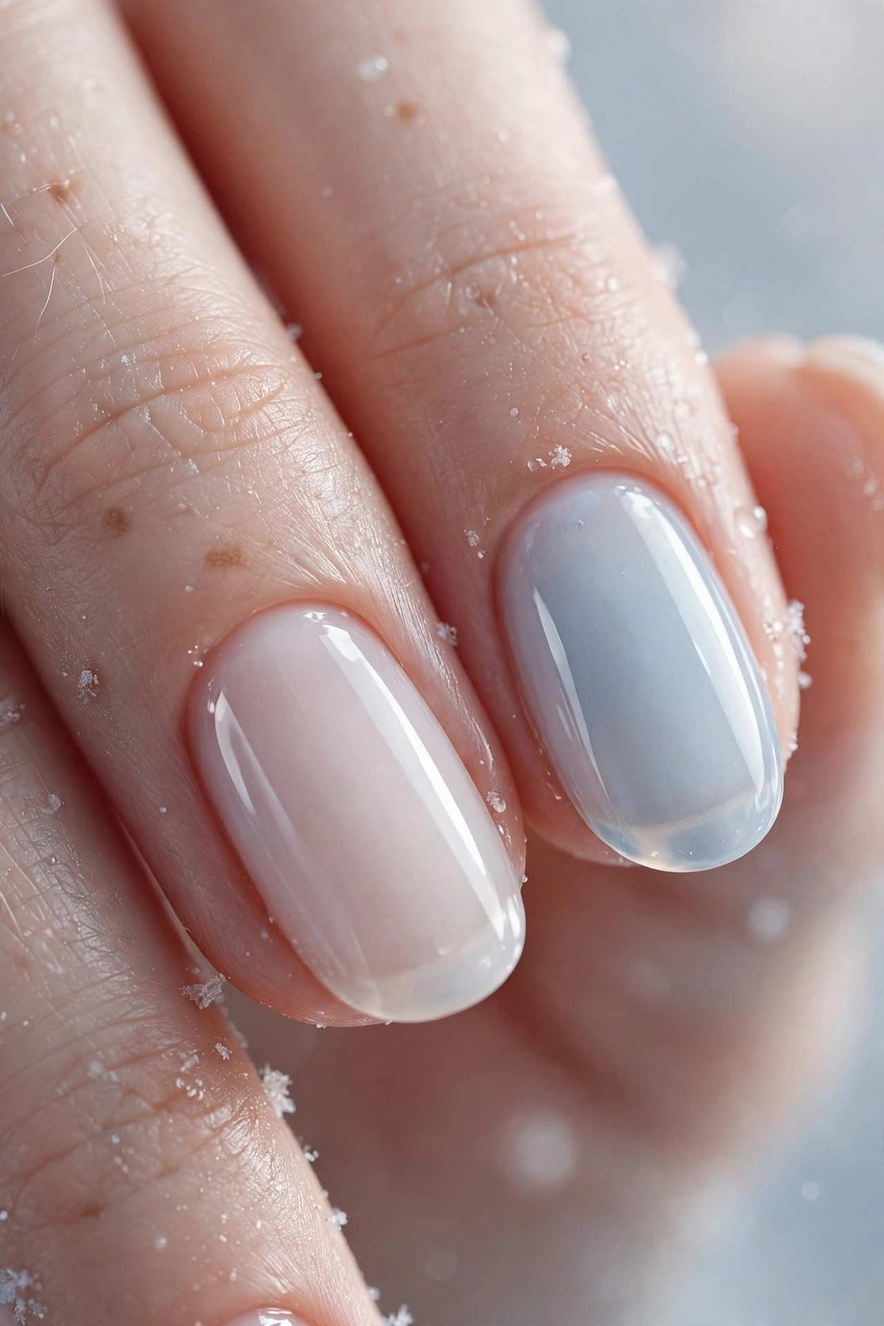Sheer milky jelly tint winter nails