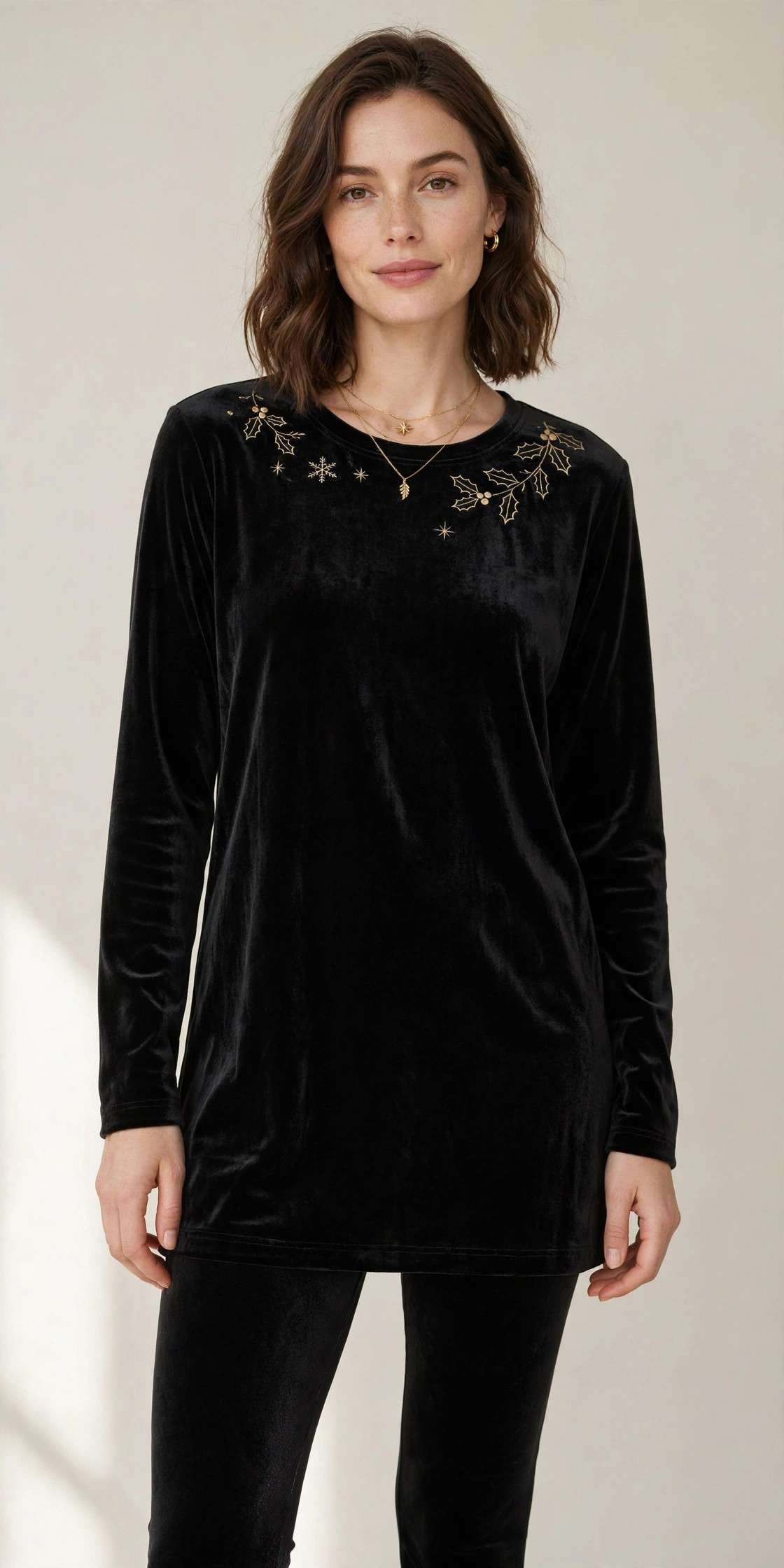 Velvet leggings with tunic