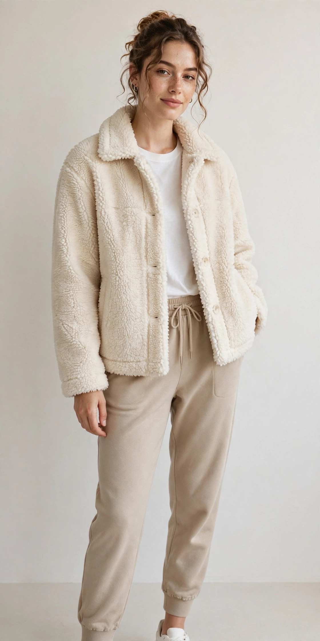 Cozy sherpa jacket with joggers