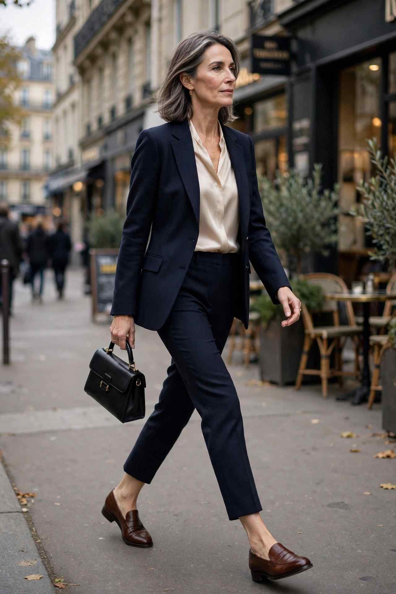 Cropped Trousers, Loafers, Blazer