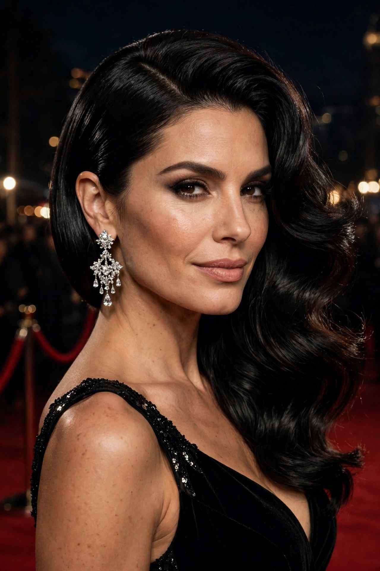 Side-swept glam bob haircut