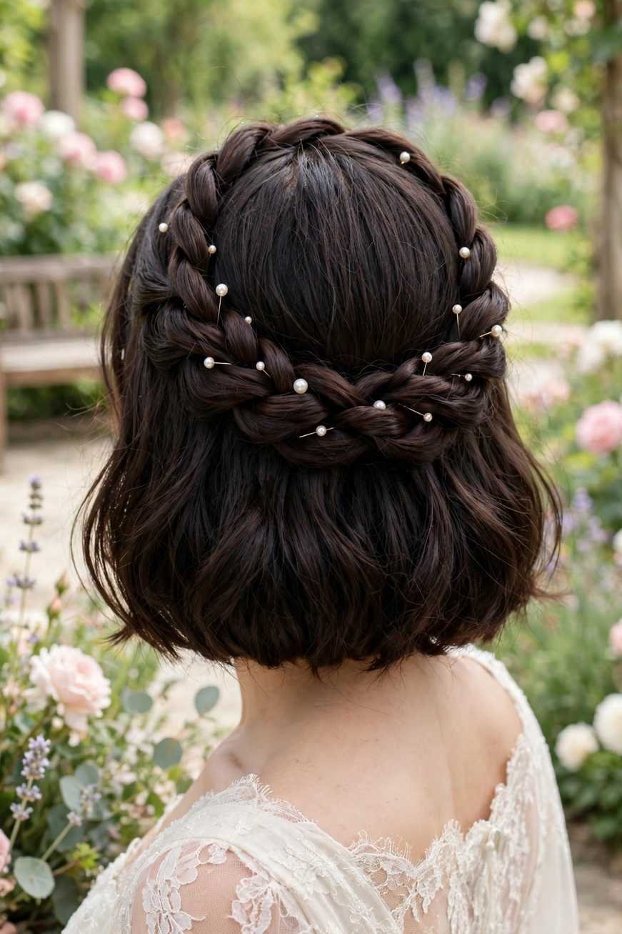 Twisted French braid crown hairstyle