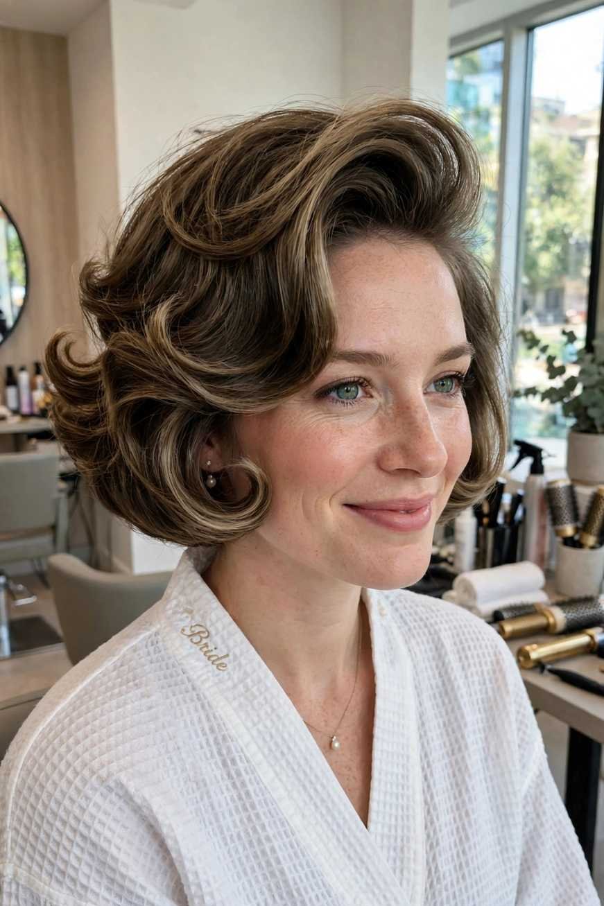 Bouncy blowout bob hairstyle