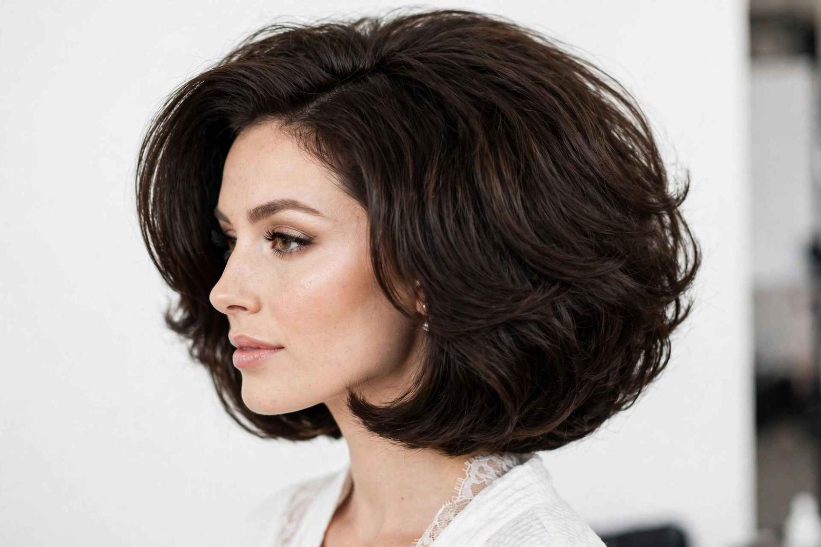 Full bob hairstyle with added volume