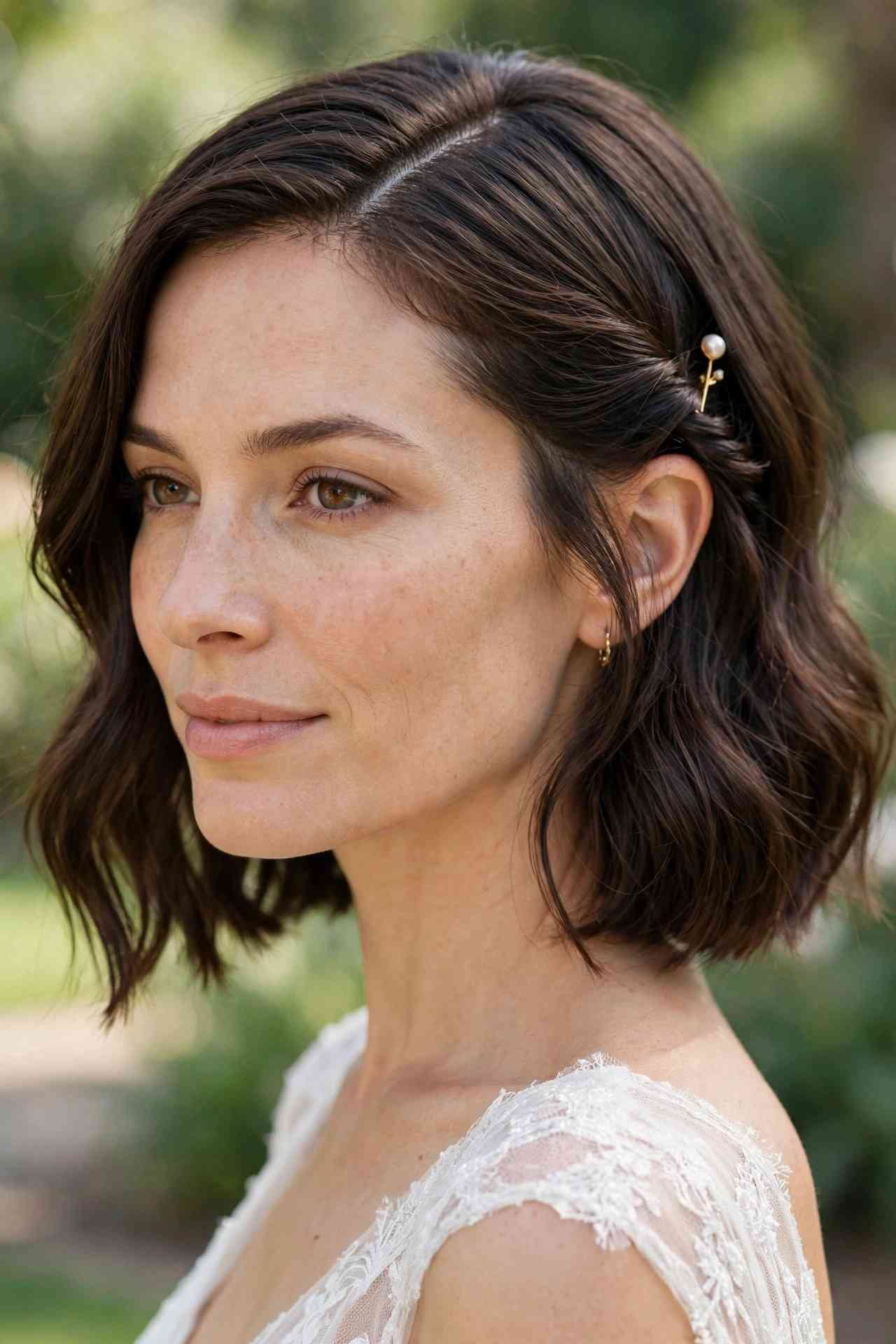 Quick twisted side-swept hairstyle