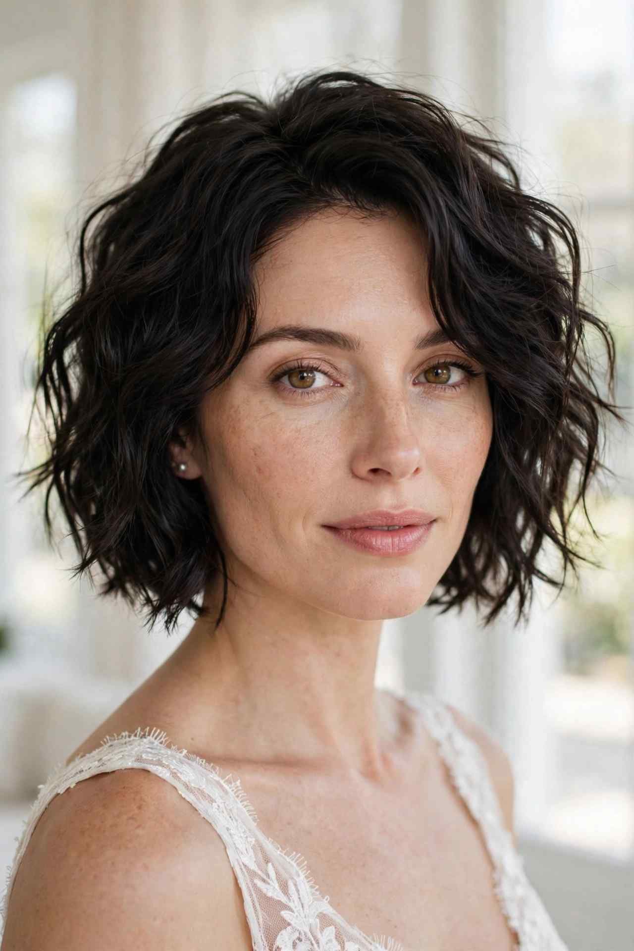 Textured waves bob hairstyle