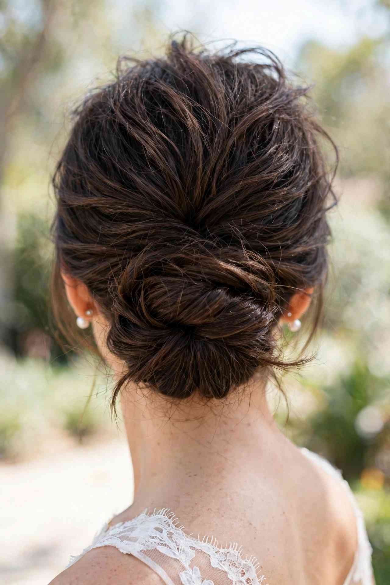 Speedy low bun updo hairstyle