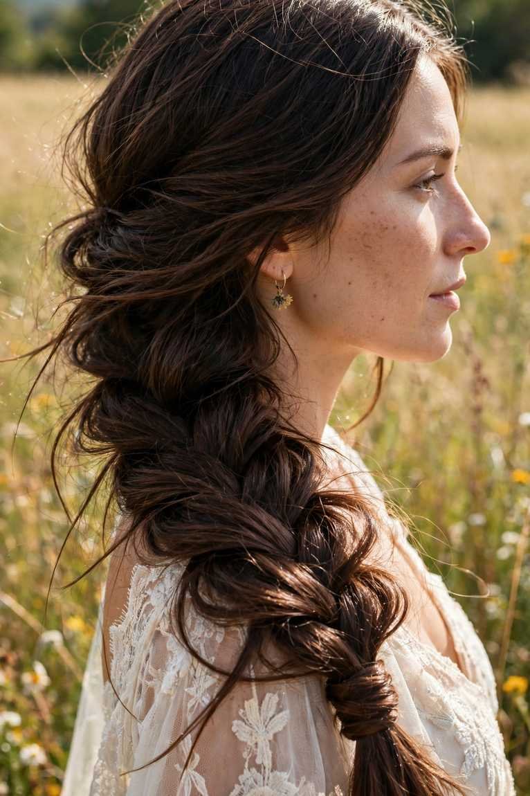 Quick side braid hairstyle