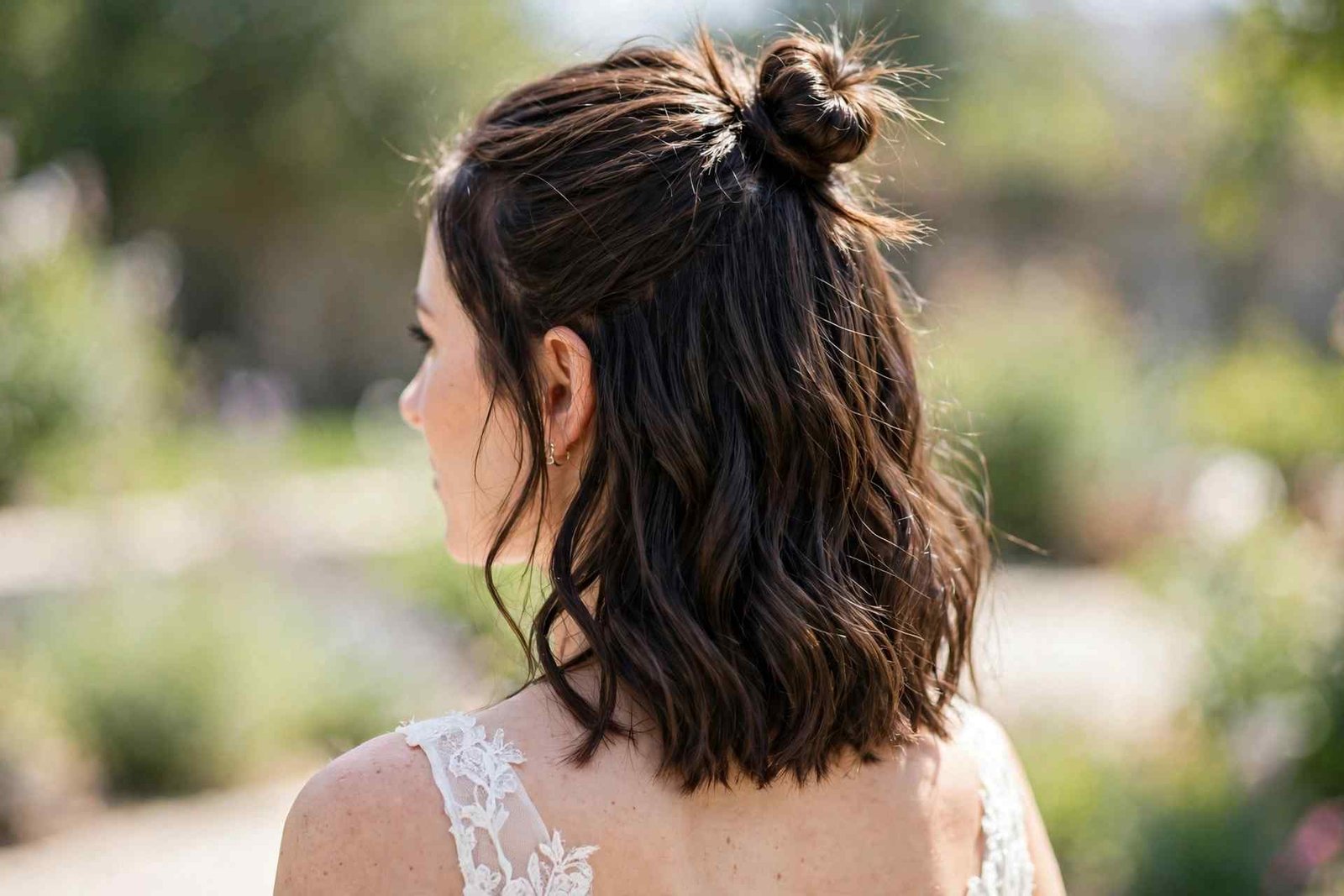 Half-up top knot hairstyle
