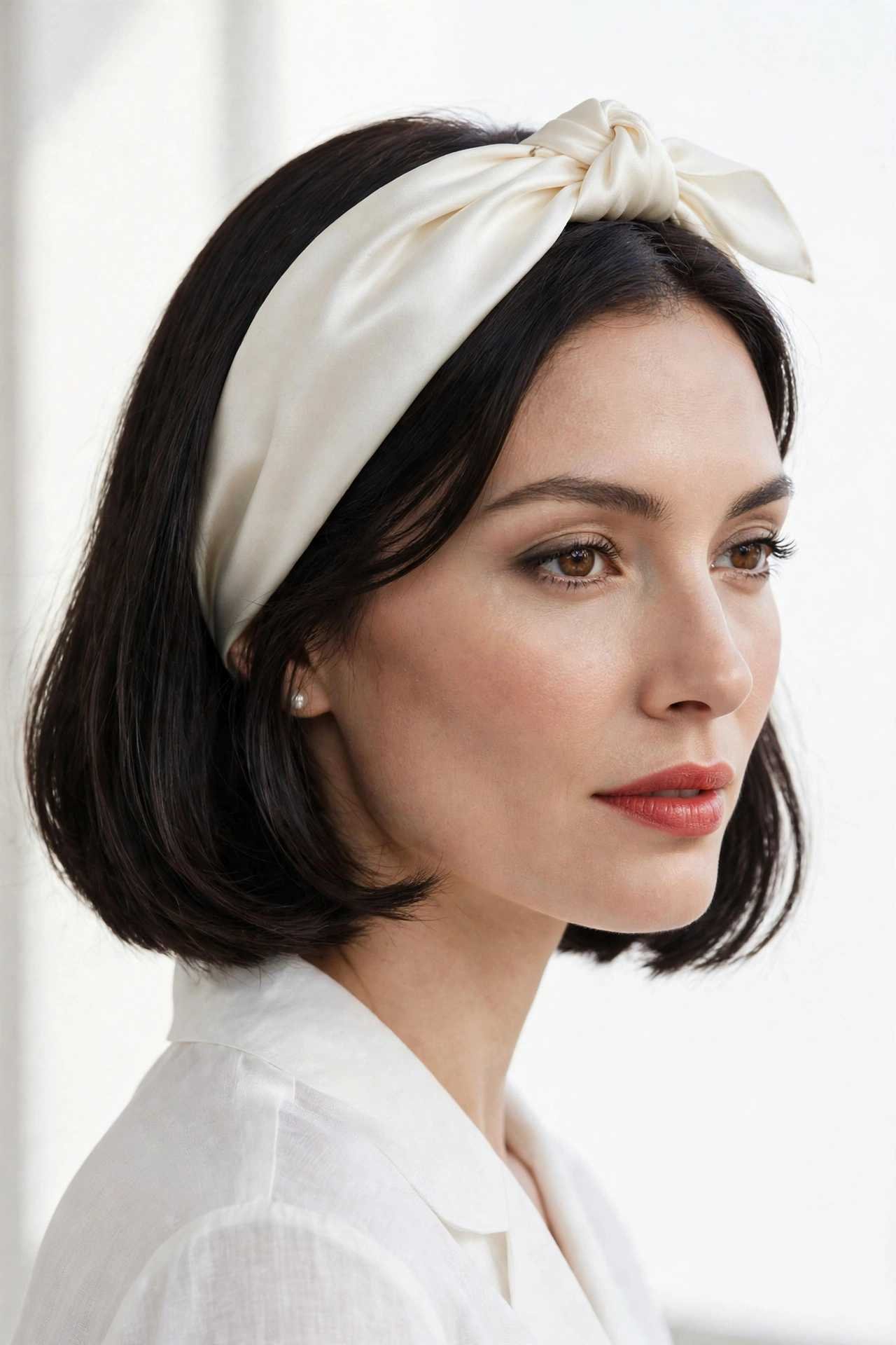 Silk scarf tie hairstyle