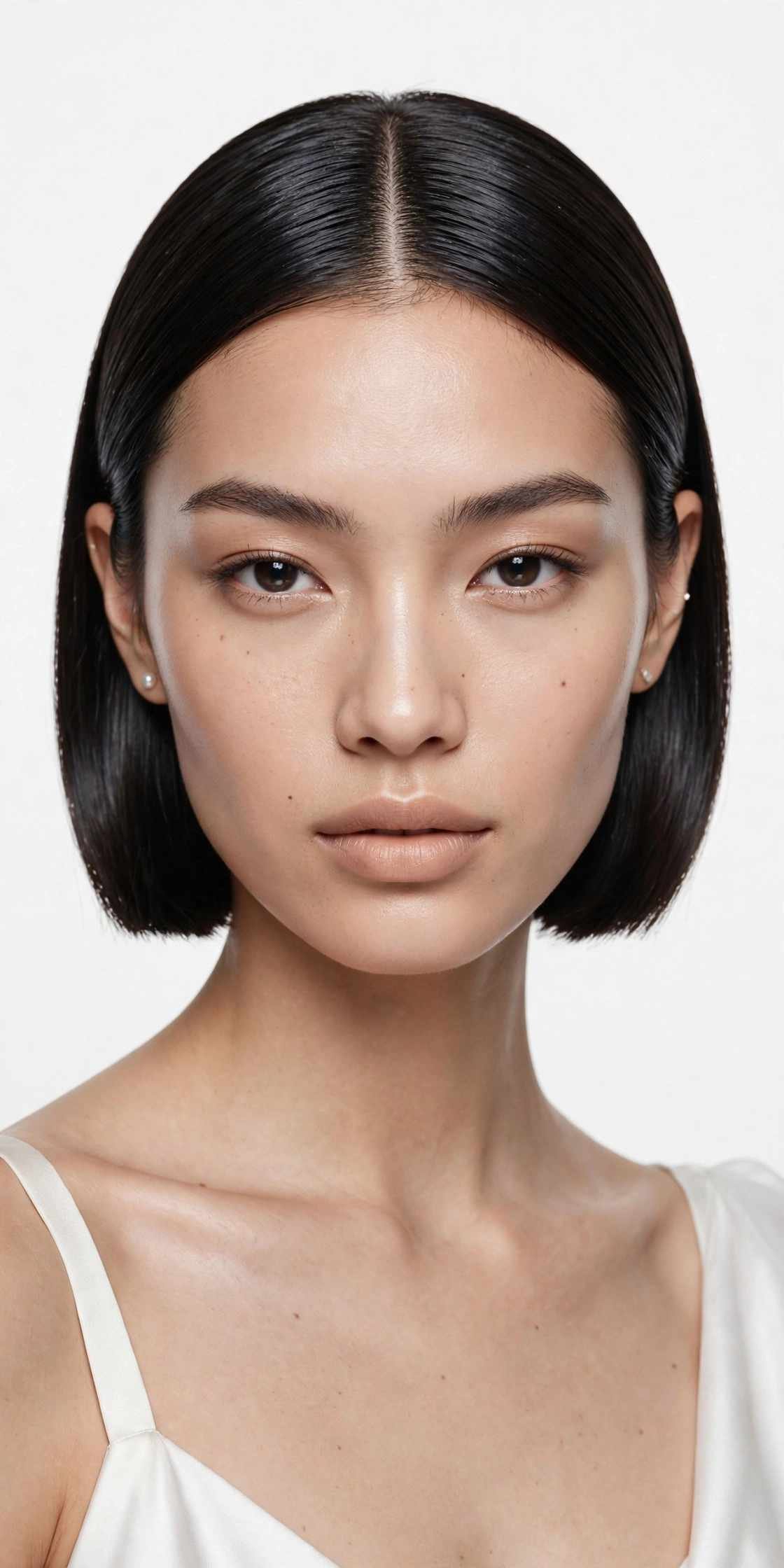 Glossy straight bob haircut
