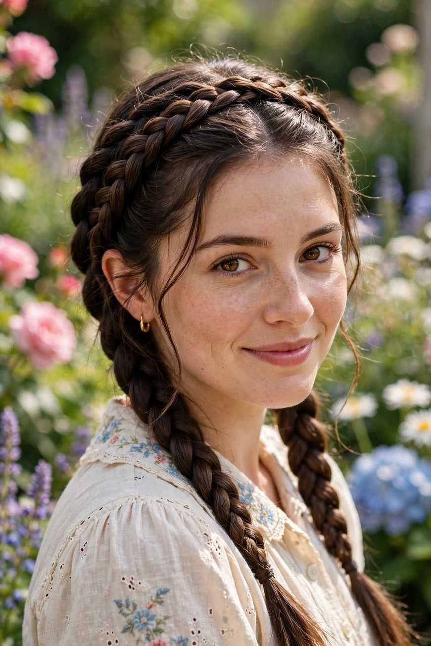 Milkmaid braids hairstyle