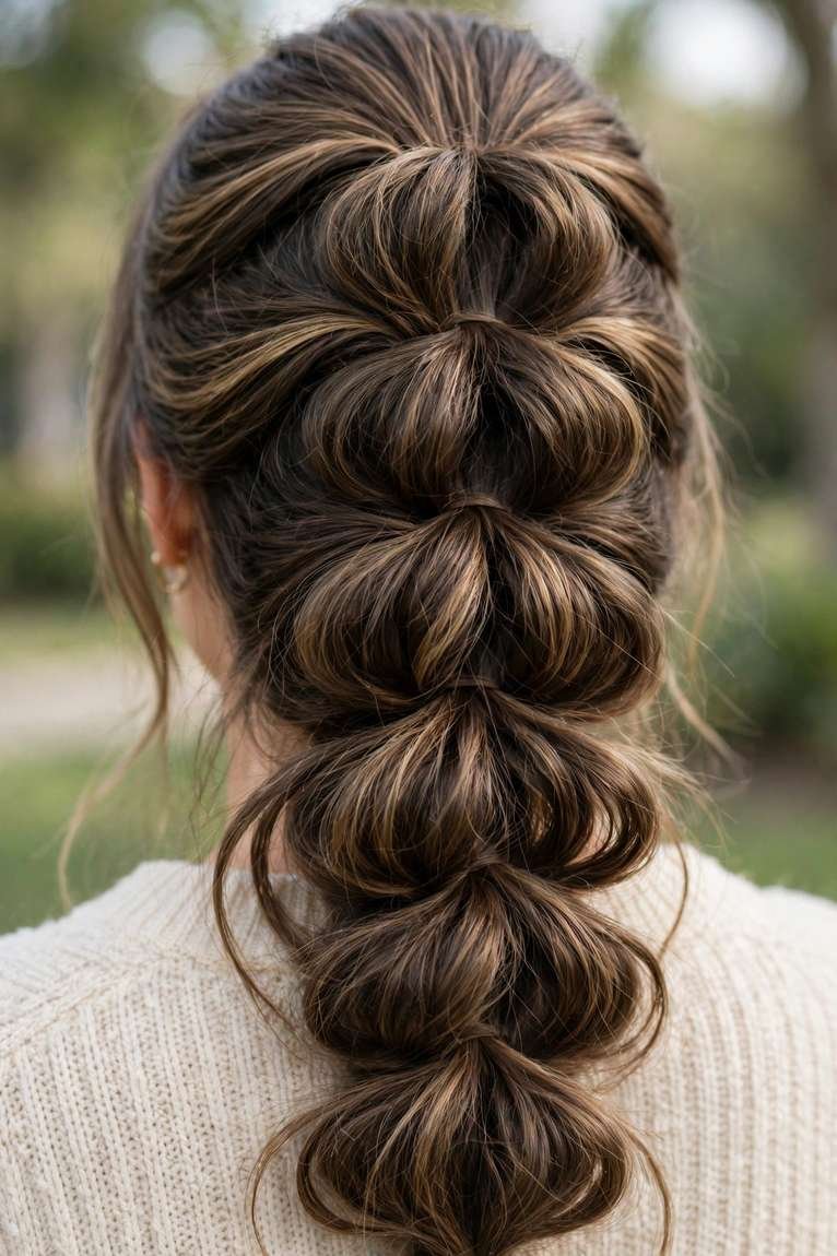 Pull-through faux braid hairstyle