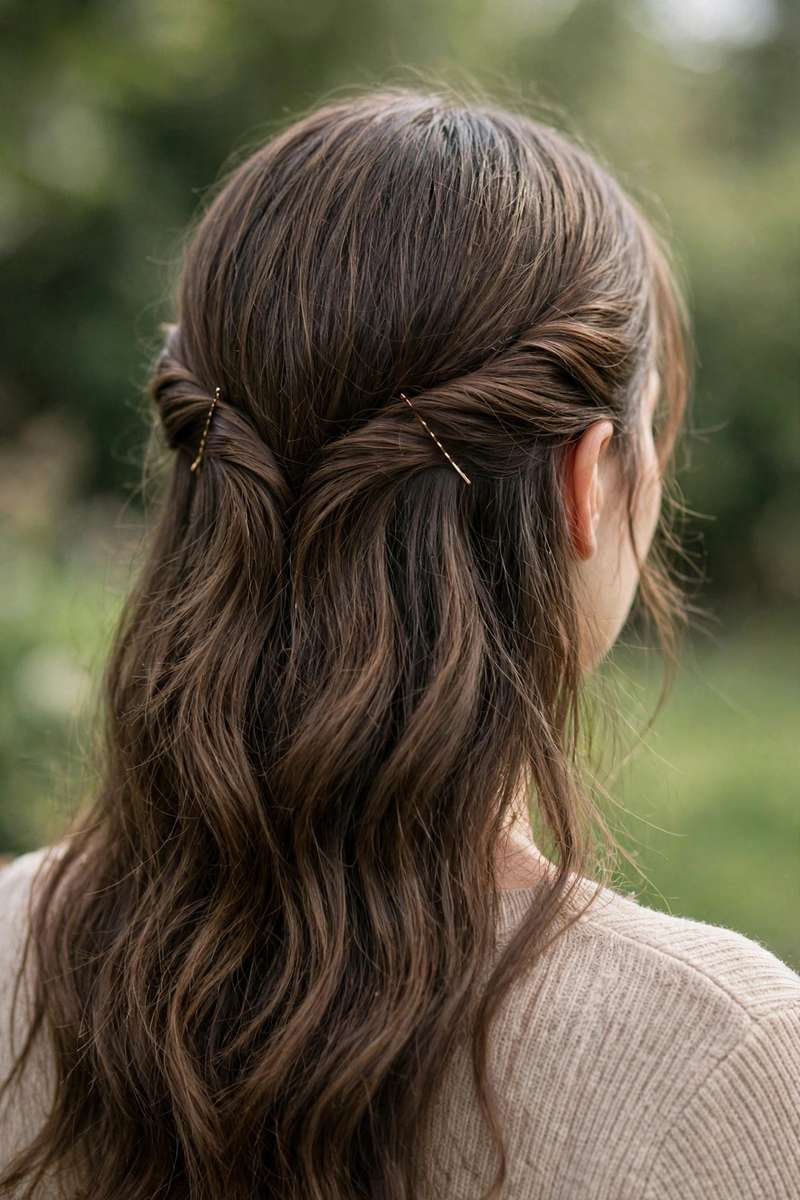 Pinned back front hair tutorial for medium hair