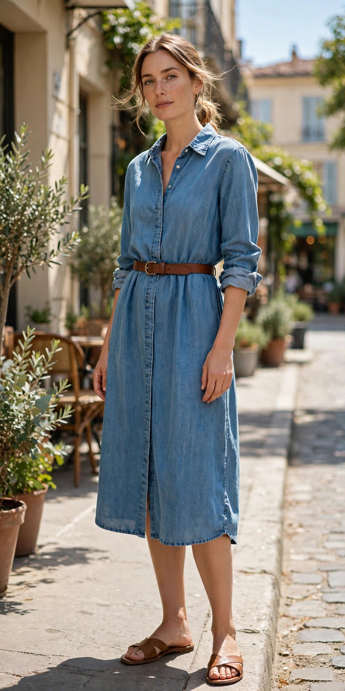 Belted shirt dress for everyday wear