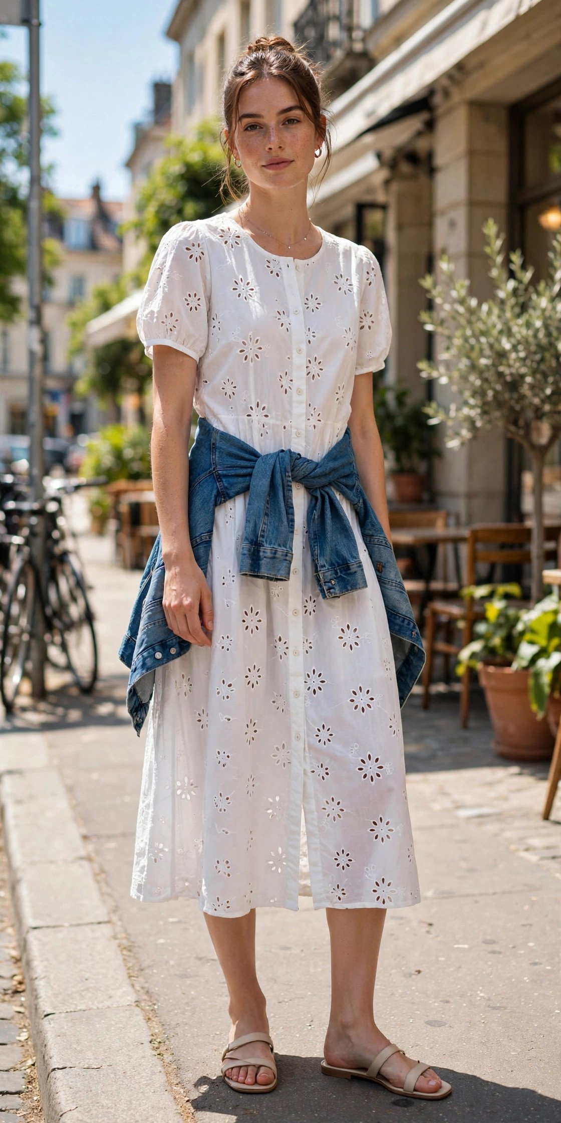 White dress styled casually for everyday