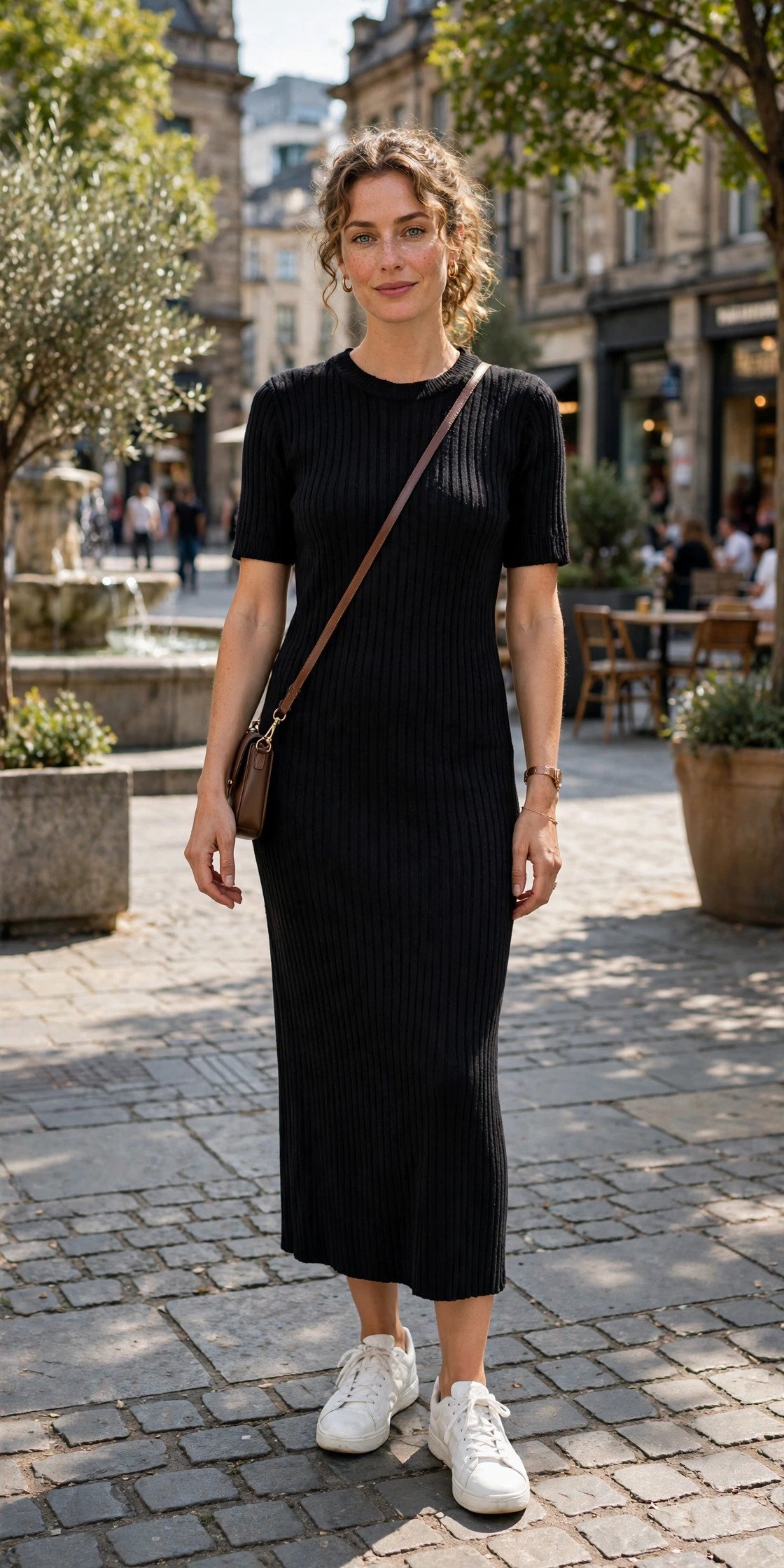 Knit midi dress for everyday comfort and style