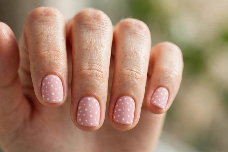 polka dot short nails cute - short nails design