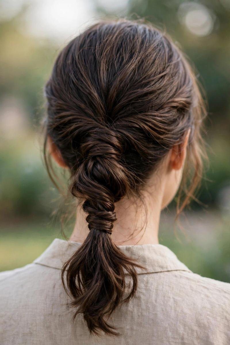 twisted low ponytail hairstyle - party hairstyle for long hair