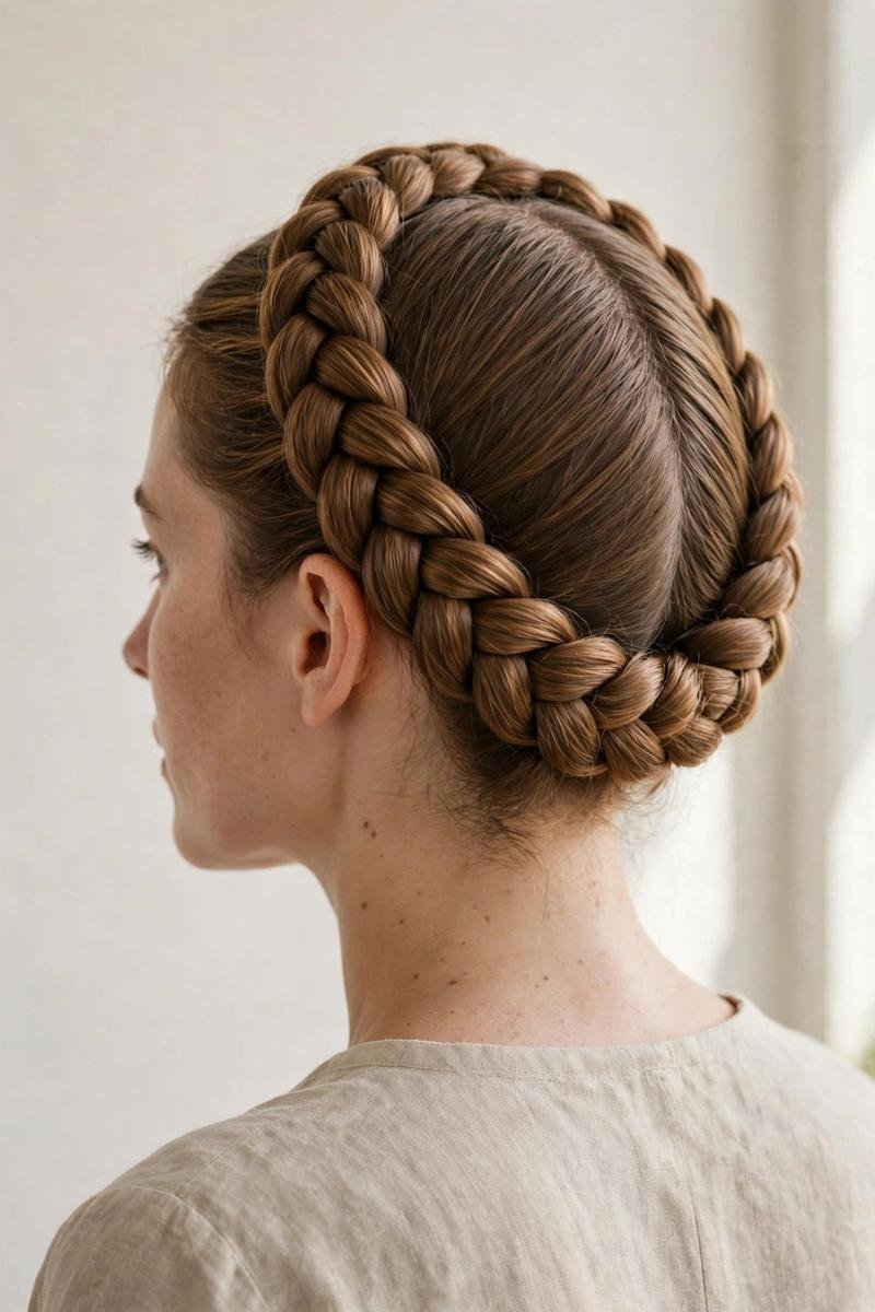Close-up of a smiling woman with braided hair