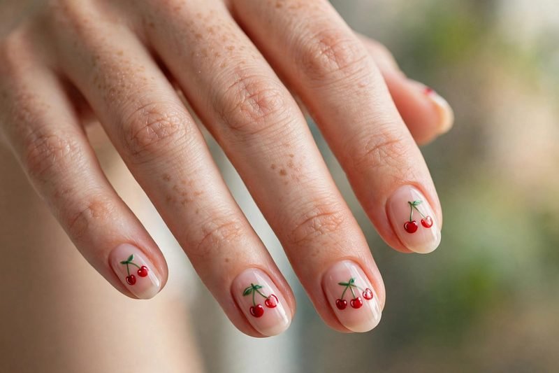 Cherry nail art design