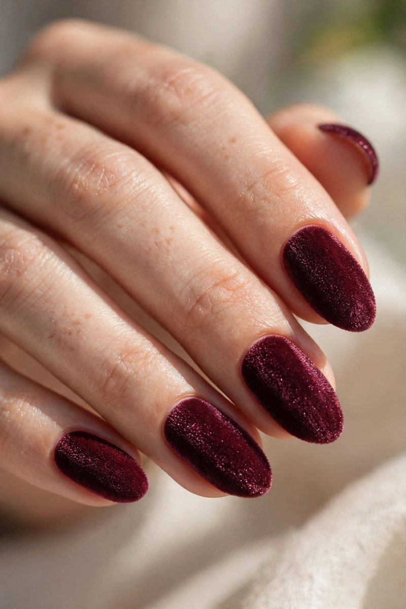 Velvet nail design