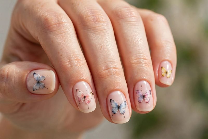 Butterfly nail design