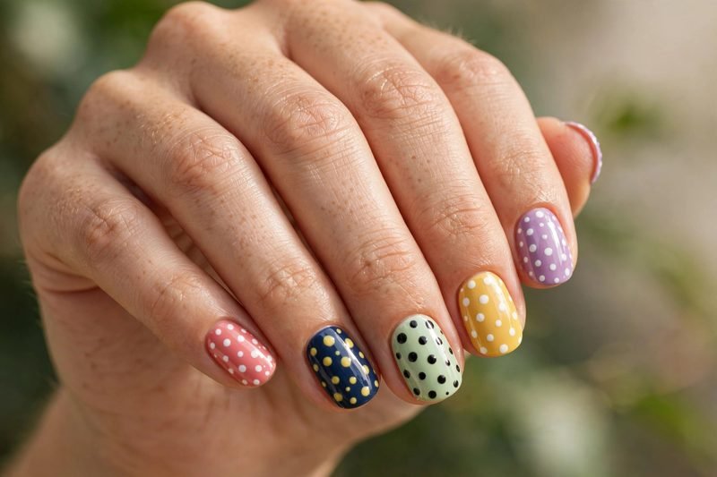 Polka dot nail design