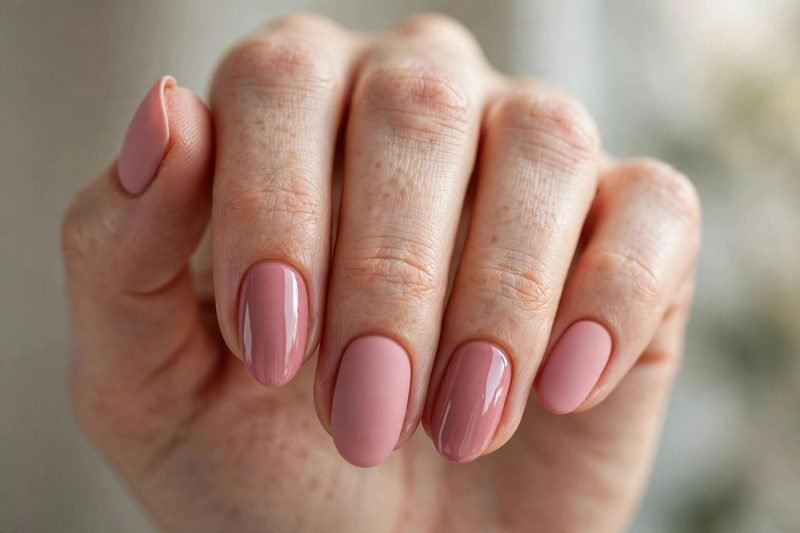 Matte and gloss mix nail design