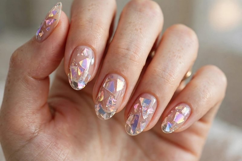 Korean glass nail design