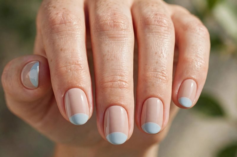 Half-moon nail design