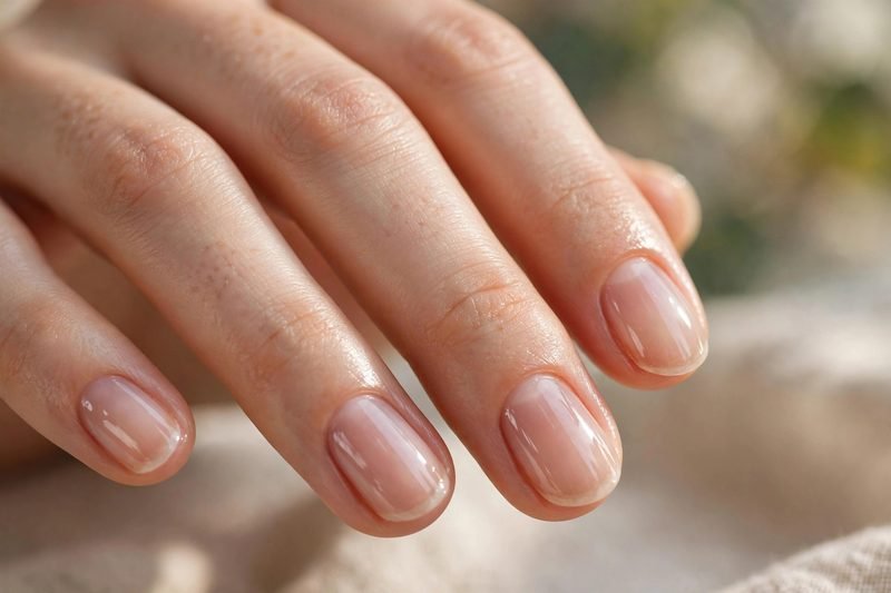 Bare gloss minimalist nail design