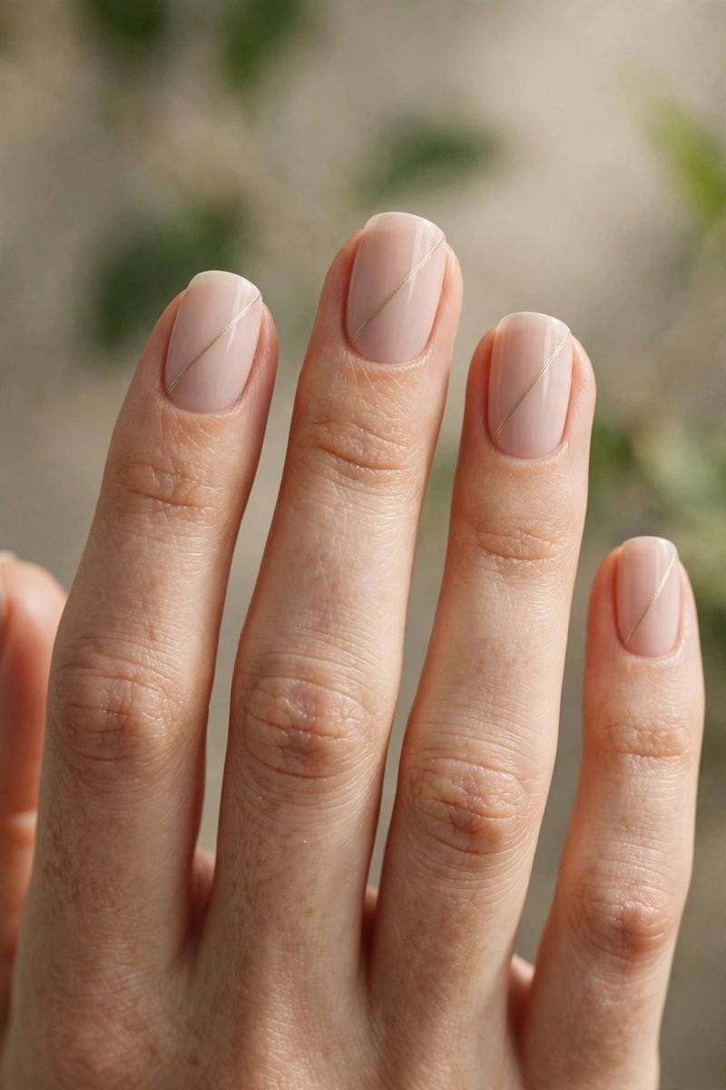 Diagonal stripe minimalist nail design
