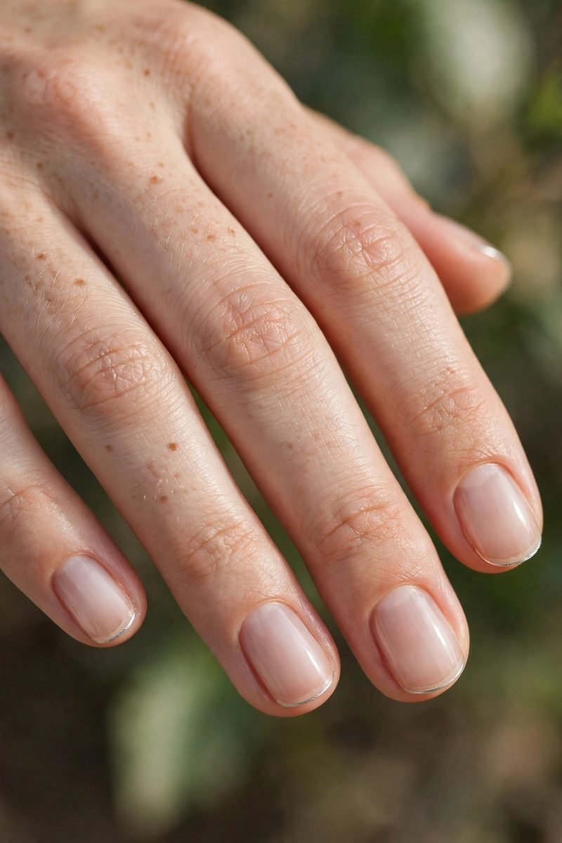 Negative space minimalist nail art with bare sections
