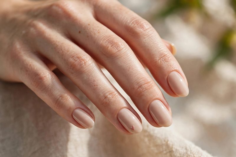 Minimal heart accent nail art
