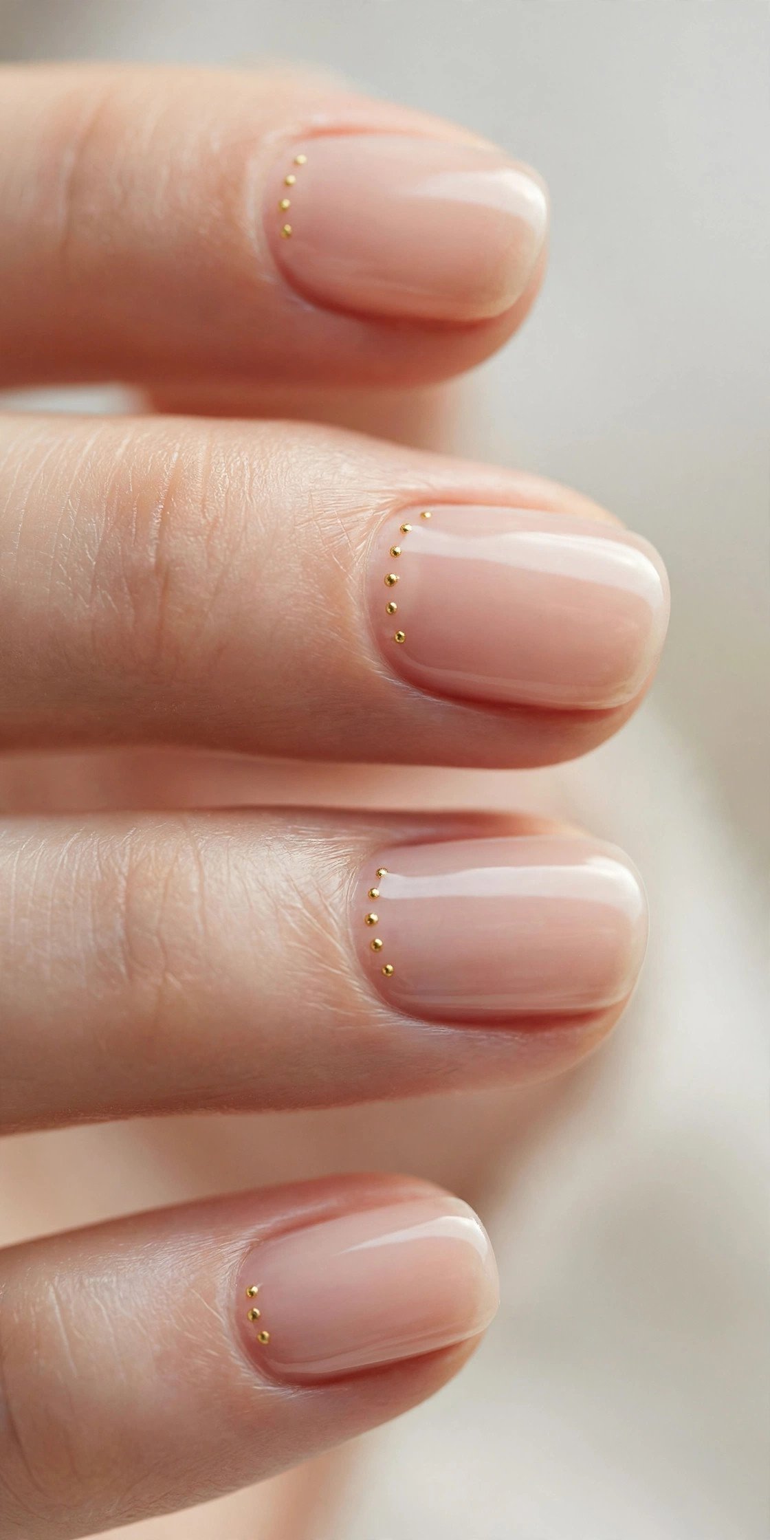 Minimalist dots placed along cuticle line