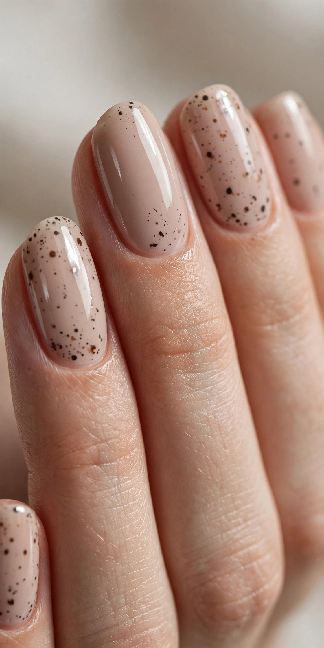 Speckled everyday minimal dot nails