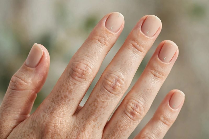 Barely-there mint dot minimalist nails